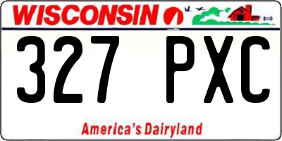 WI license plate 327PXC