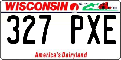 WI license plate 327PXE