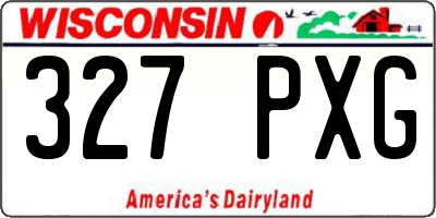 WI license plate 327PXG