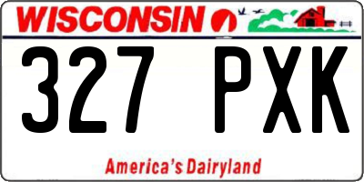WI license plate 327PXK