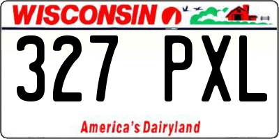 WI license plate 327PXL