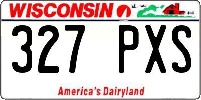 WI license plate 327PXS