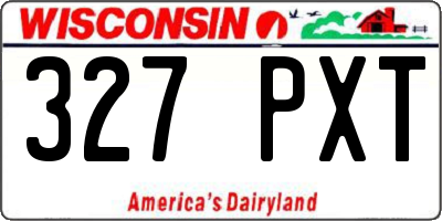 WI license plate 327PXT