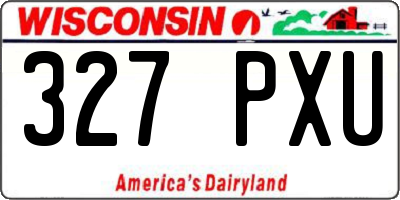 WI license plate 327PXU
