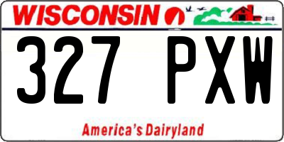 WI license plate 327PXW