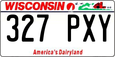 WI license plate 327PXY