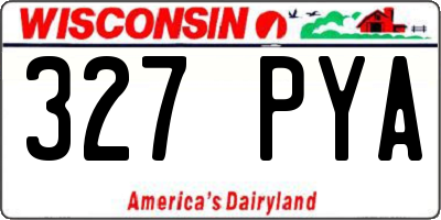 WI license plate 327PYA