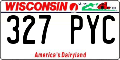 WI license plate 327PYC