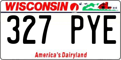 WI license plate 327PYE