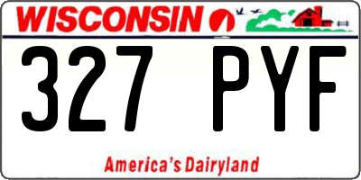 WI license plate 327PYF