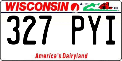 WI license plate 327PYI