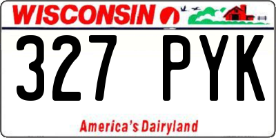 WI license plate 327PYK