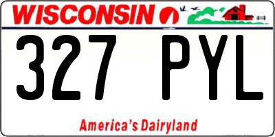 WI license plate 327PYL