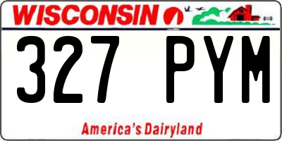 WI license plate 327PYM