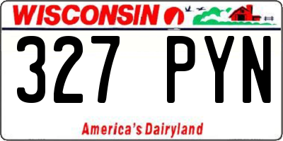 WI license plate 327PYN