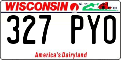 WI license plate 327PYO