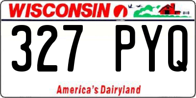 WI license plate 327PYQ