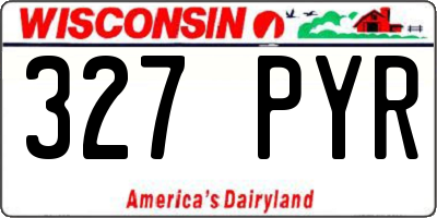 WI license plate 327PYR