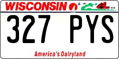 WI license plate 327PYS