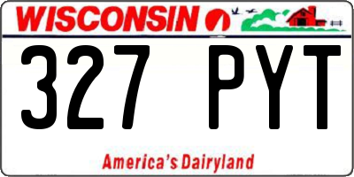 WI license plate 327PYT