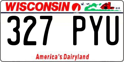 WI license plate 327PYU
