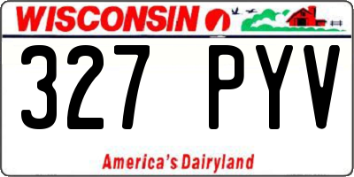 WI license plate 327PYV