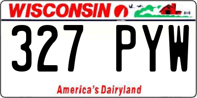 WI license plate 327PYW