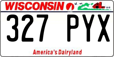 WI license plate 327PYX