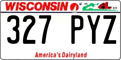 WI license plate 327PYZ