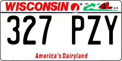 WI license plate 327PZY