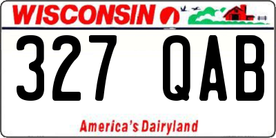 WI license plate 327QAB