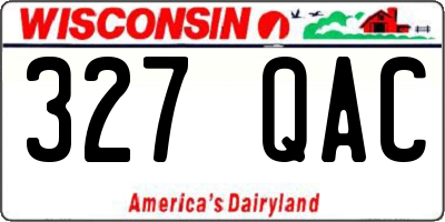 WI license plate 327QAC