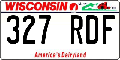 WI license plate 327RDF