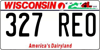 WI license plate 327REO