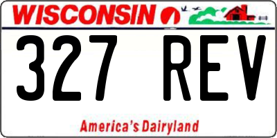WI license plate 327REV