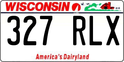 WI license plate 327RLX