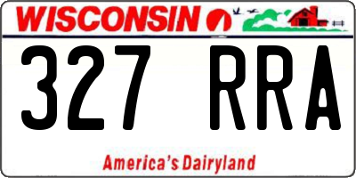 WI license plate 327RRA