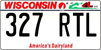 WI license plate 327RTL