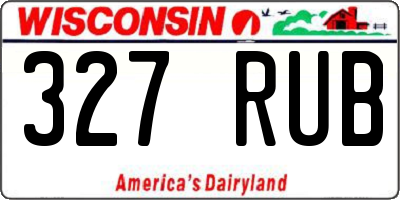 WI license plate 327RUB