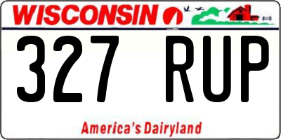 WI license plate 327RUP