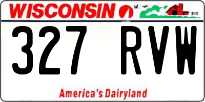 WI license plate 327RVW