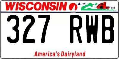 WI license plate 327RWB