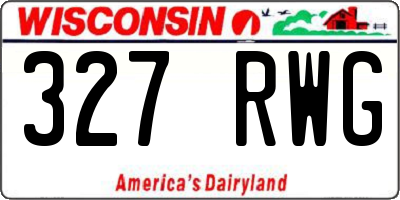 WI license plate 327RWG