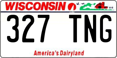 WI license plate 327TNG