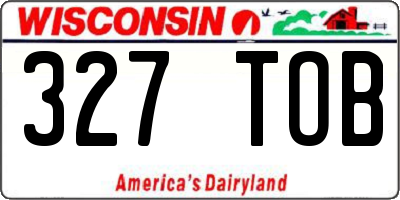 WI license plate 327TOB