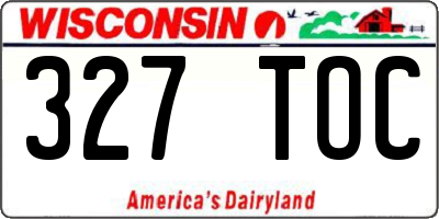 WI license plate 327TOC