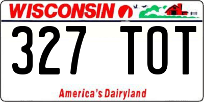 WI license plate 327TOT