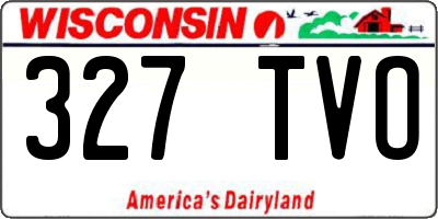 WI license plate 327TVO