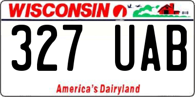 WI license plate 327UAB