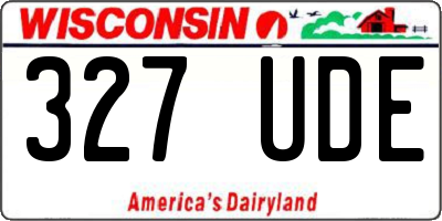 WI license plate 327UDE